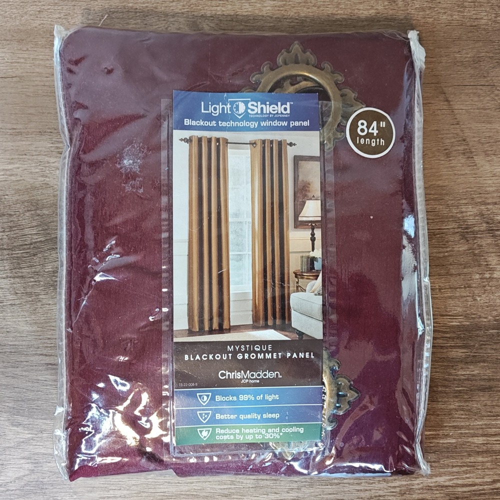 Chris Madden Mystique Blackout Grommet Panel 54x84 Royal Burgundy Light Shield
